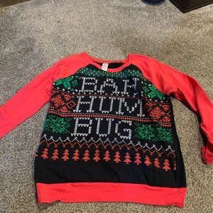 Women’s festive “bah hum bug” long sleeve shirt